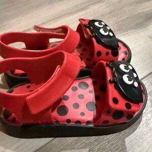 Mini Melissa Red Ladybug Kids Sandals